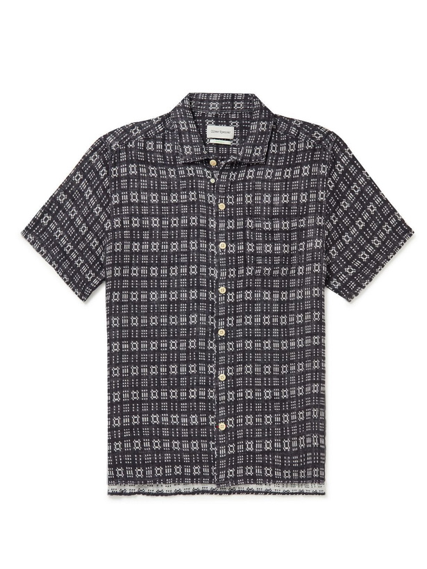 Photo: Oliver Spencer - Riviera Linen-Jacquard Shirt - Black