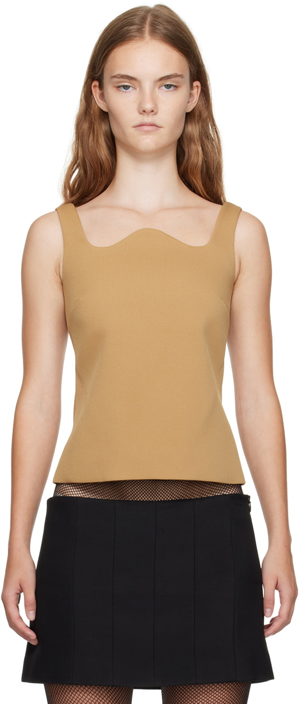 Recto Yellow Signature Curved Neck Tank Top