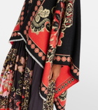 La DoubleJ Soul printed wool and silk poncho