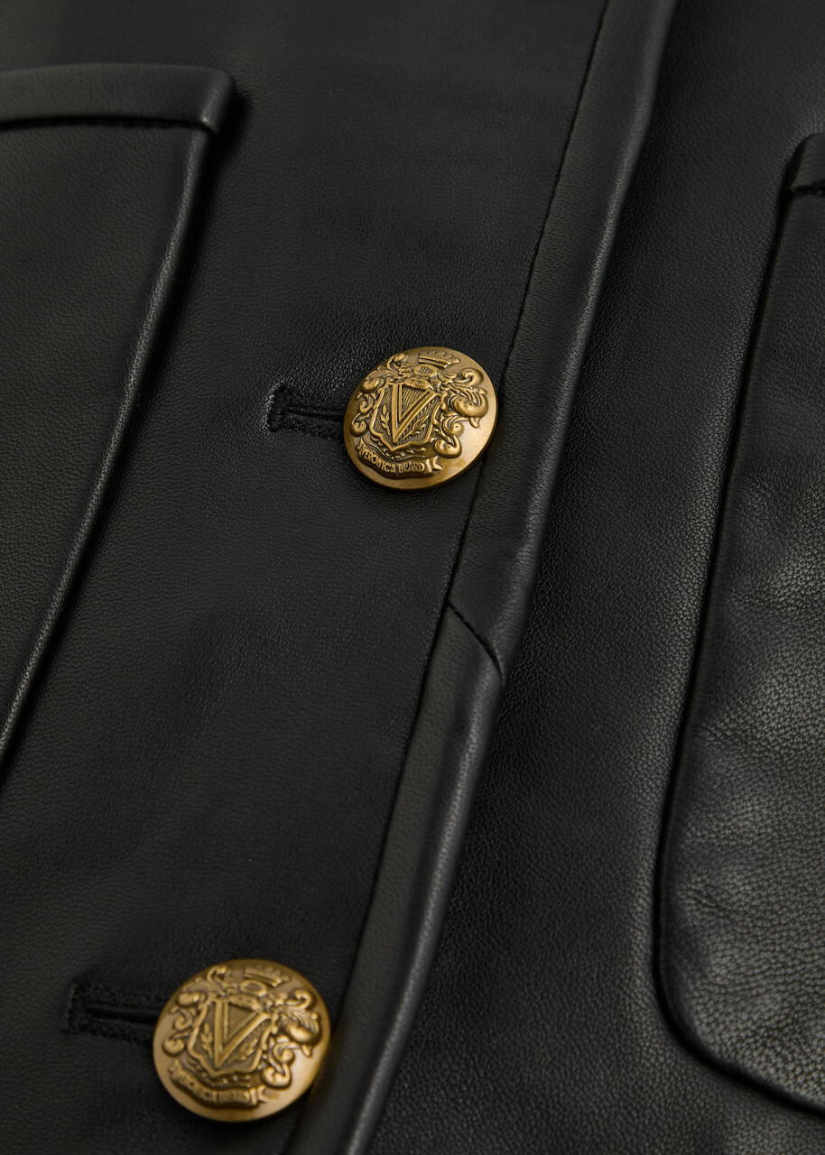 Veronica Beard Andrea Leather Jacket Black