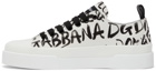 Dolce & Gabbana White & Black Logo Print Portofino Light Snekers