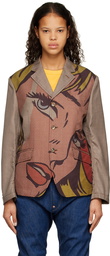 Junya Watanabe Beige Printed Blazer