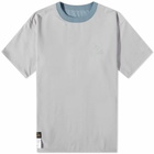 Needles Men's Reversible Logo T-Shirt in Blue Grey