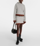 JW Anderson Cropped satin-trimmed wool hoodie