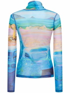 JW ANDERSON Printed Sheer Tech Turtleneck Top