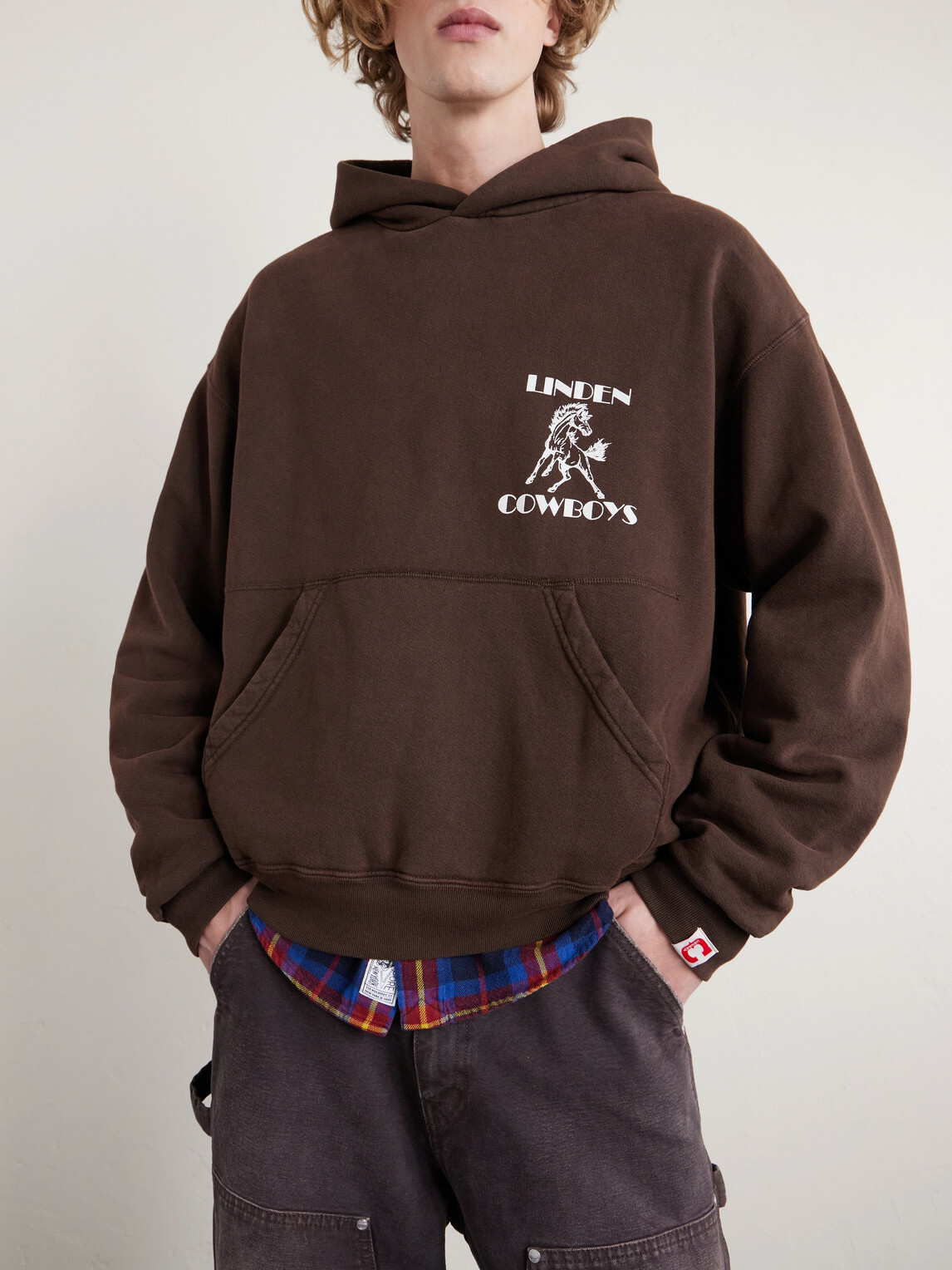 Cherry Los Angeles - Cowboys Logo-Embroidered Printed Cotton-Jersey Hoodie - Brown
