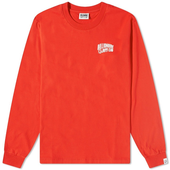 Photo: Billionaire Boys Club Men's Long Sleeve Small Arch Logo T-Shirt in Red