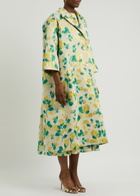 Huishan Zhang Liliane Floral-jacquard Woven Coat Yellow