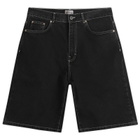 Stan Ray Men's Wide 5 Denim Shorts in Washed Black Denim