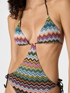 Missoni - Trikini in lamé viscose with pixel-effect zigzag pattern, Women, Black & Multicoloured
