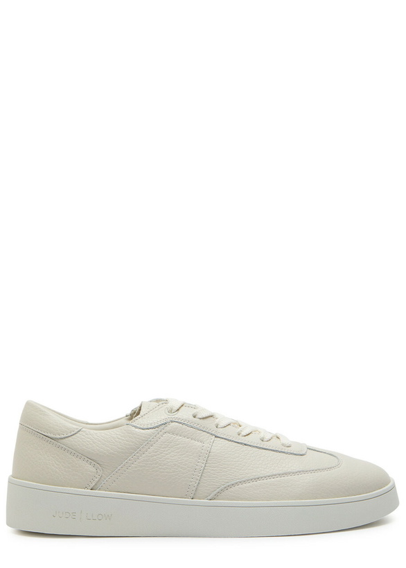 Photo: Jude Llow Pierre Panelled Grained Leather Sneakers White