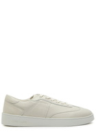 Jude Llow Pierre Panelled Grained Leather Sneakers White