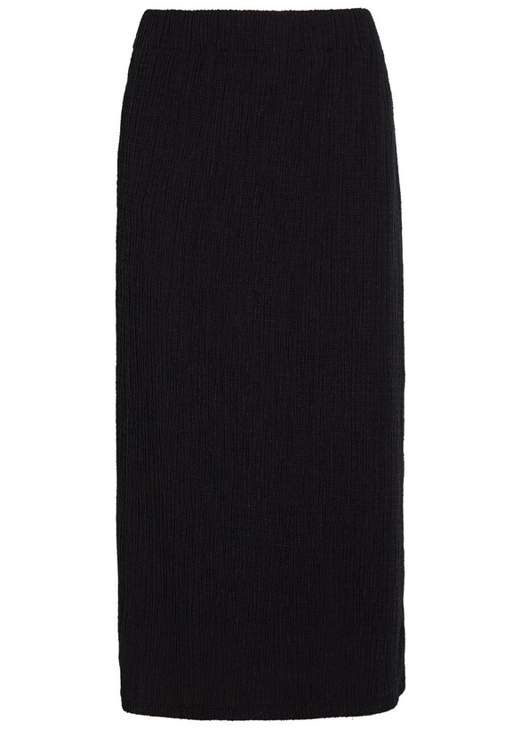 Photo: Vince Shadow Draped Textured Fine-knit Midi Skirt Black