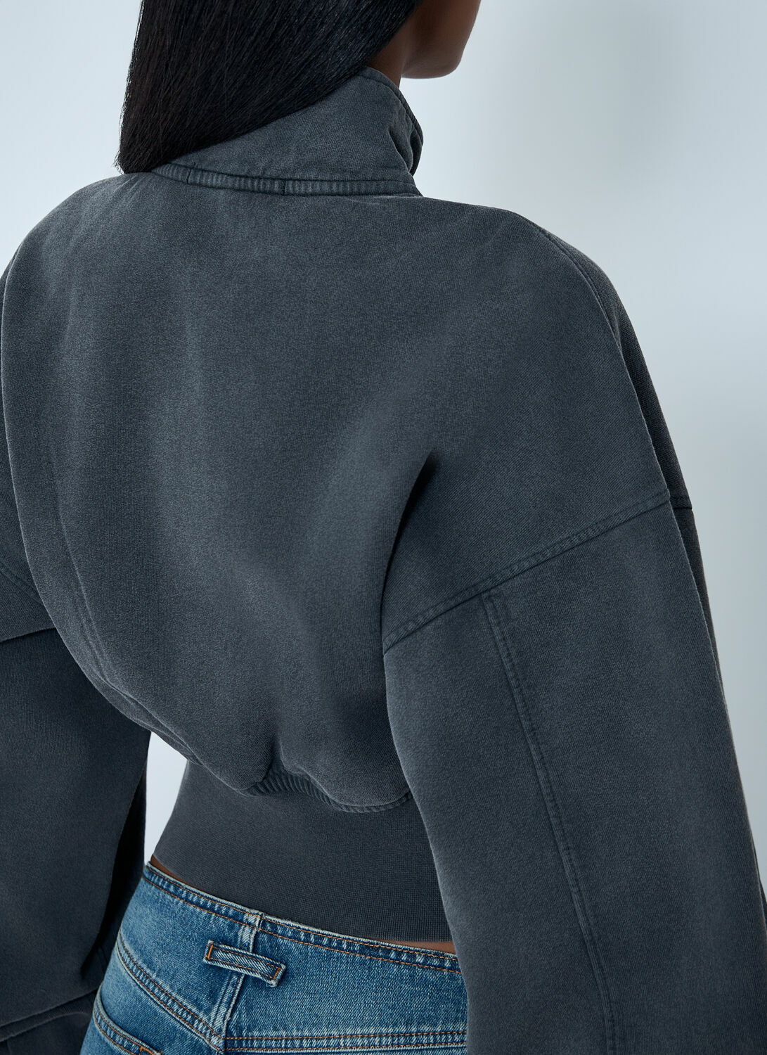 Alexander Wang Logo Motif Zip-Up Sweateshirt