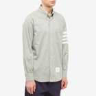 Thom Browne Men's 4 Bar Stripe Flannel Shirt in Dark Green