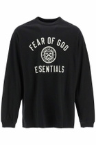 FEAR OF GOD ESSENTIALS black cotton t-shirt with logo Black