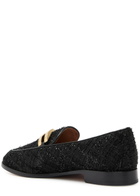Aquazzura Brandi Tinsel-weave Tweed Loafers Black