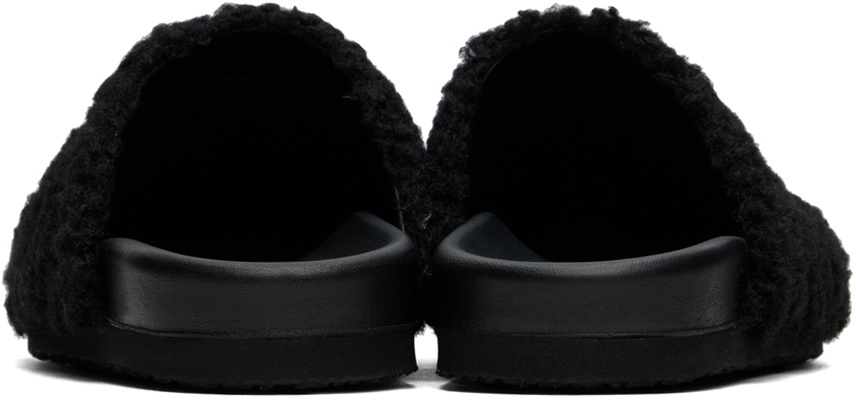 Moschino Black Shearling Slippers