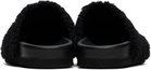 Moschino Black Shearling Slippers