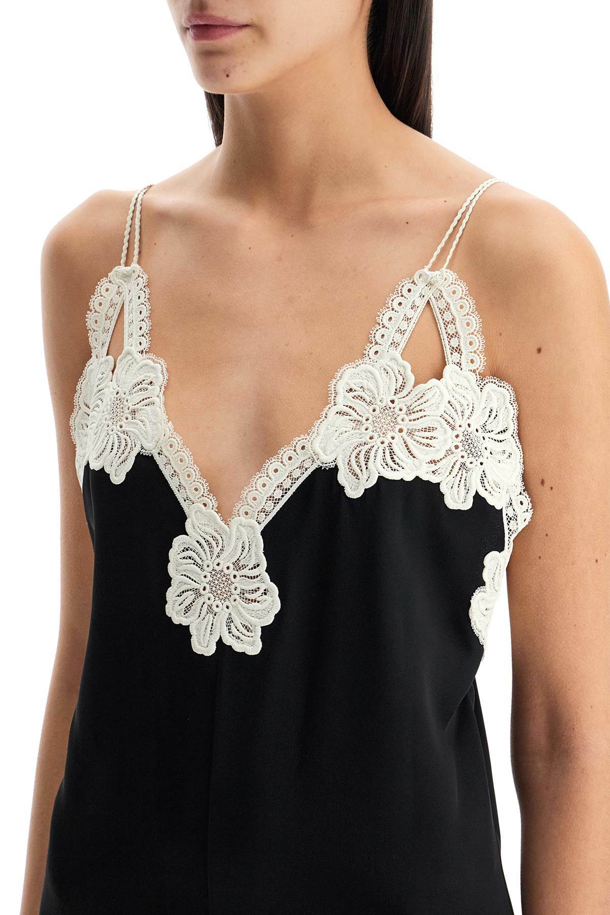 JIL SANDER lace-trimmed slip dress with Black Jil Sander