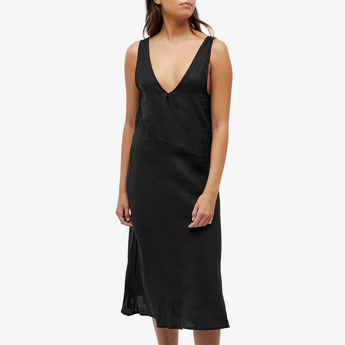 Deiji Studios Women's Light Linen Dress in Black