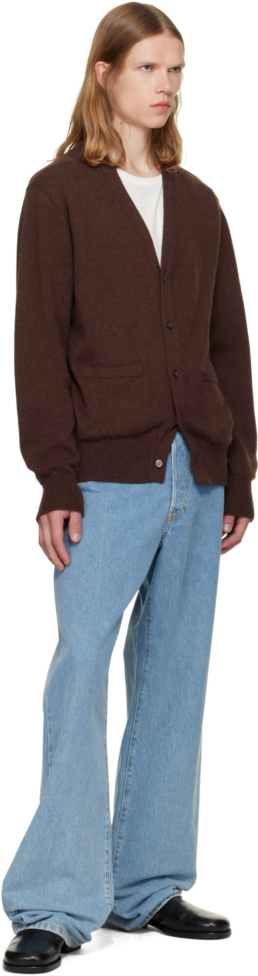 vowels Brown Alpaca Cardigan
