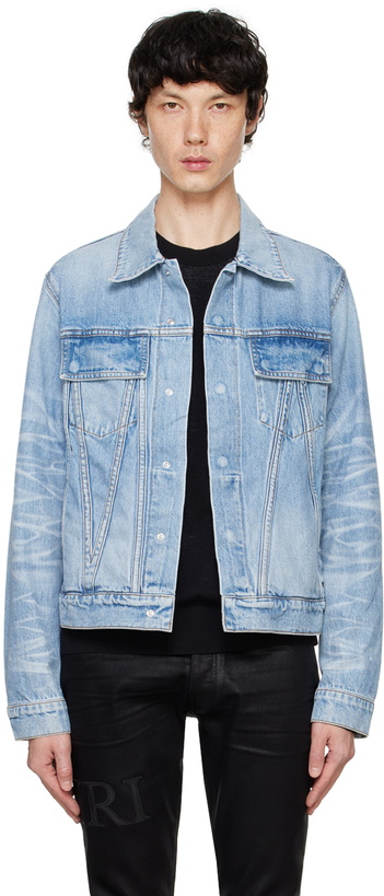 Photo: AMIRI Blue Selvedge Trucker Denim Jacket