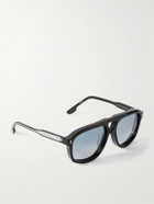Jacques Marie Mage - Leonard Aviator-Style Acetate and Silver-Tone Sunglasses