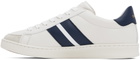 Bally White & Navy Tennis Sneakers