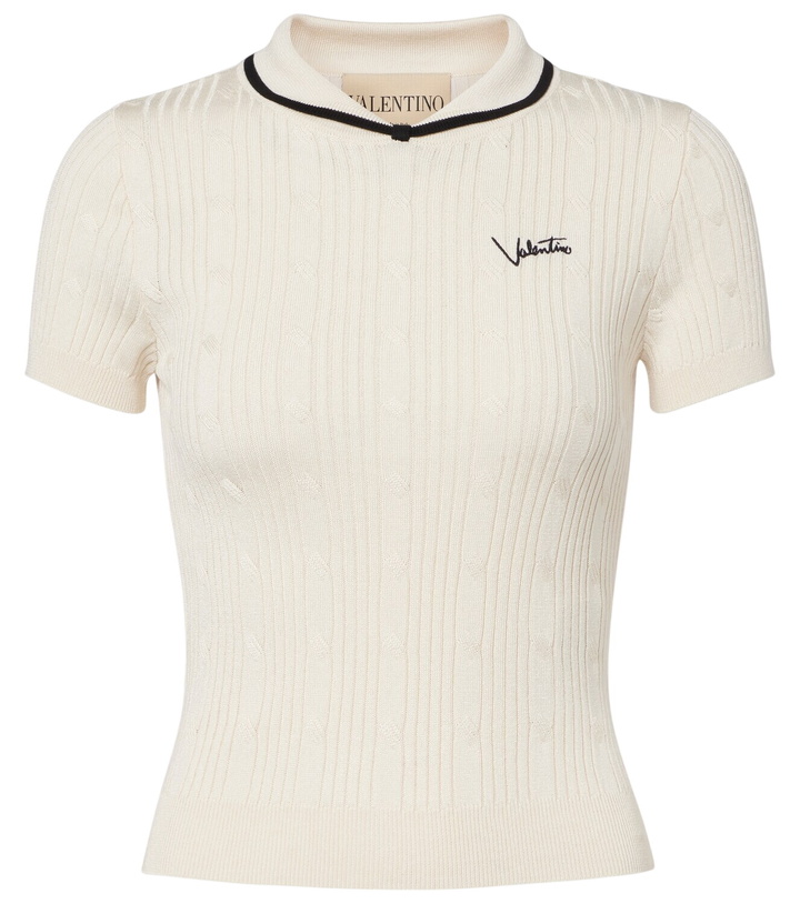 Photo: Valentino Logo cotton-blend top