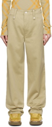 Burberry Khaki Four-Pocket Trousers