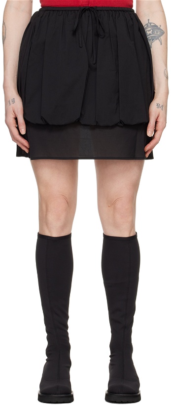 Photo: AMOMENTO Black Shirred Miniskirt