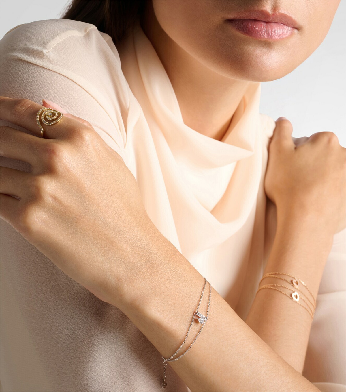 Repossi Letters 18kt white gold bracelet with diamonds