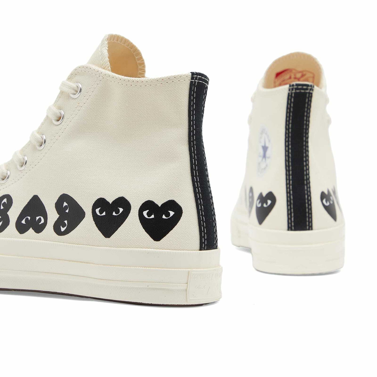 Comme des Garçons Play Men's x Converse Multi Heart High Sneaker in Beige