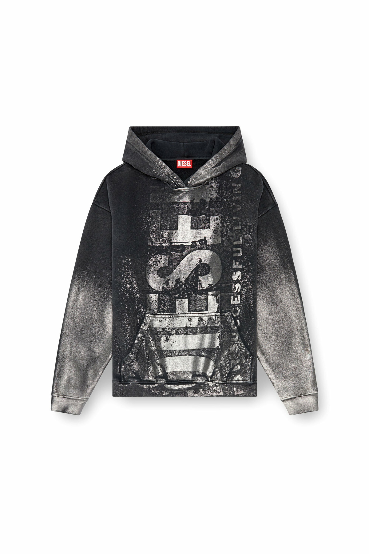 【送料&関税込】Diesel Hoodie Men's Zip-up hoodie with Diesel embroidery | Black | Diesel