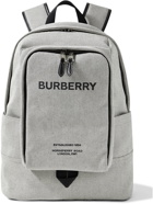 BURBERRY - Logo-Print Leather-Trimmed Canvas Backpack