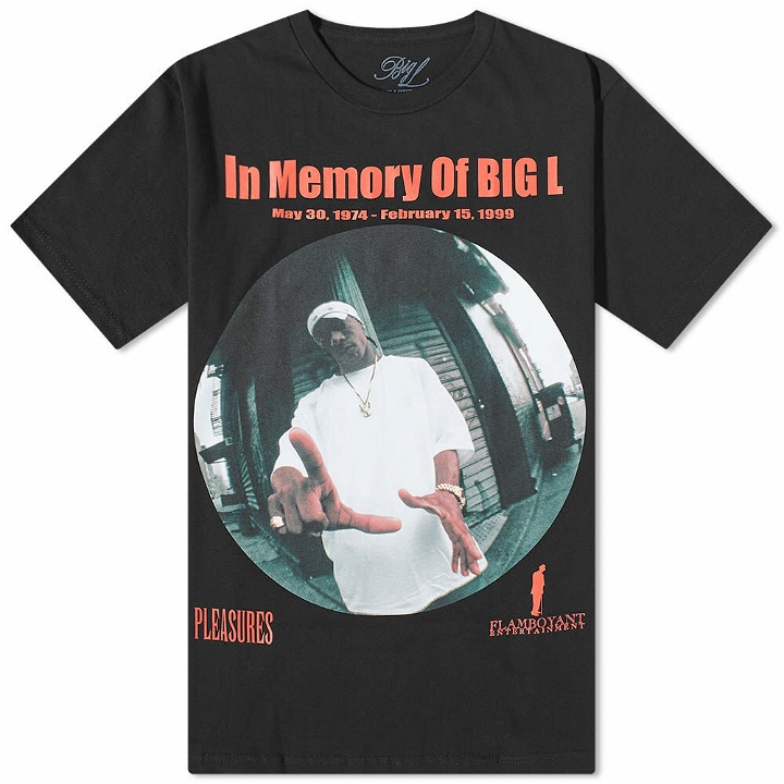 Photo: Pleasures Men's Big L Memory T-Shirt in Black