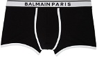Balmain Two-Pack Black Cotton Trunk Boxers