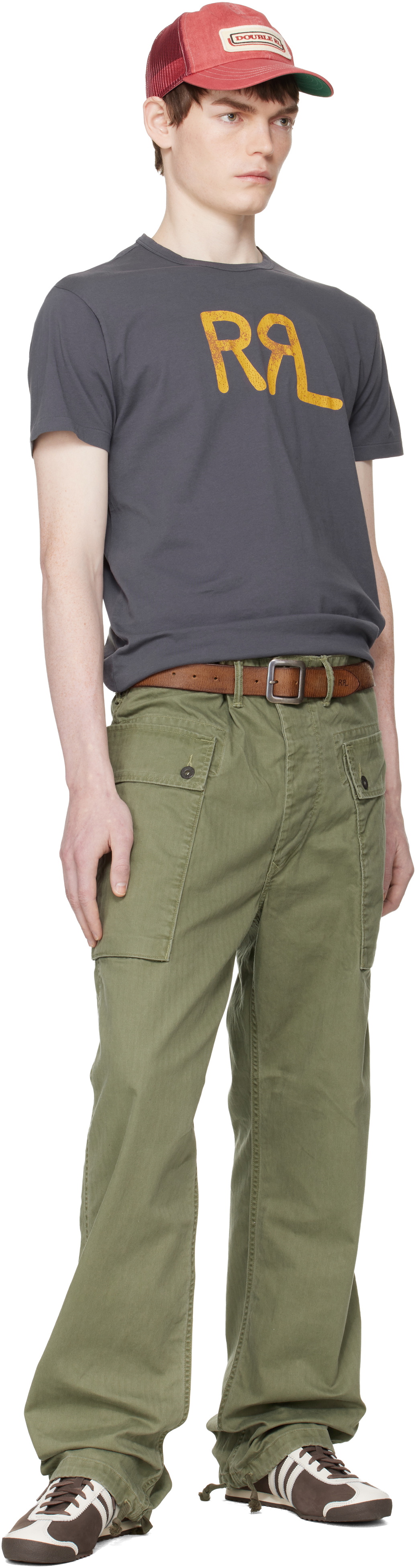 RRL Tan Hand-Burnished Leather Belt
