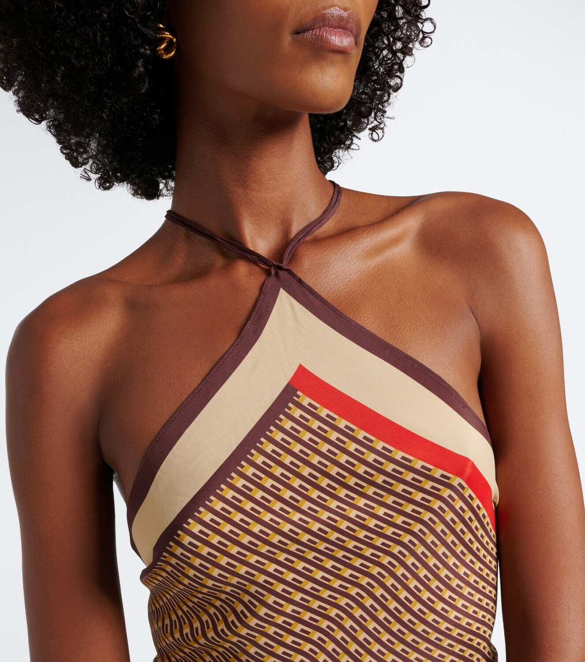 SIR Cooper printed halterneck top