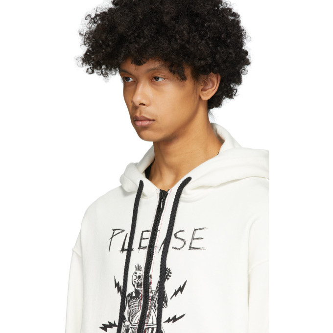 Worstok White Please Be Quiet Hoodie