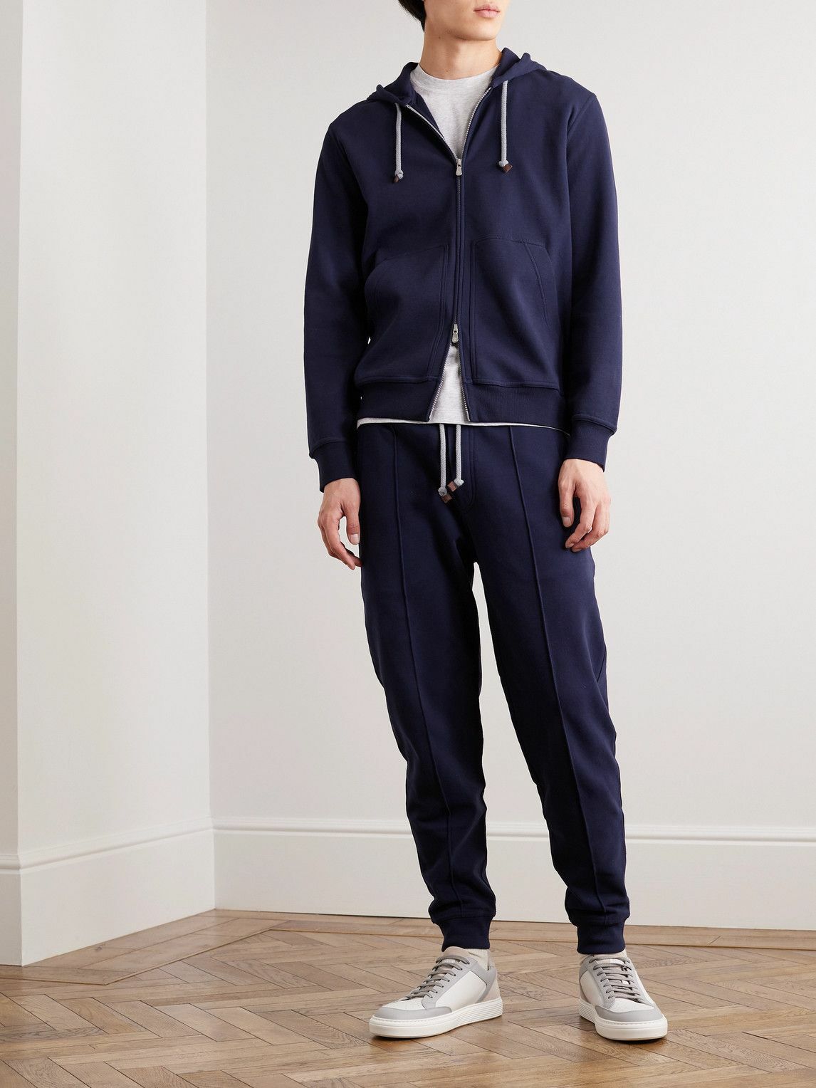 パーカー・フーディ BRUNELLO CUCINELLI COTTON BLEND ZIPPED HOODIE BRUNELLO CUCINELLI Cotton Blend Zipped Hoodie – LOZURI®