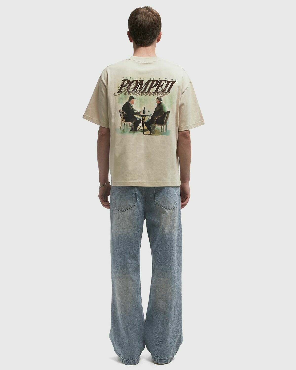 Reternity X POMPEII THE ART OF LIVING T-SHIRT Beige Mens Shortsleefe