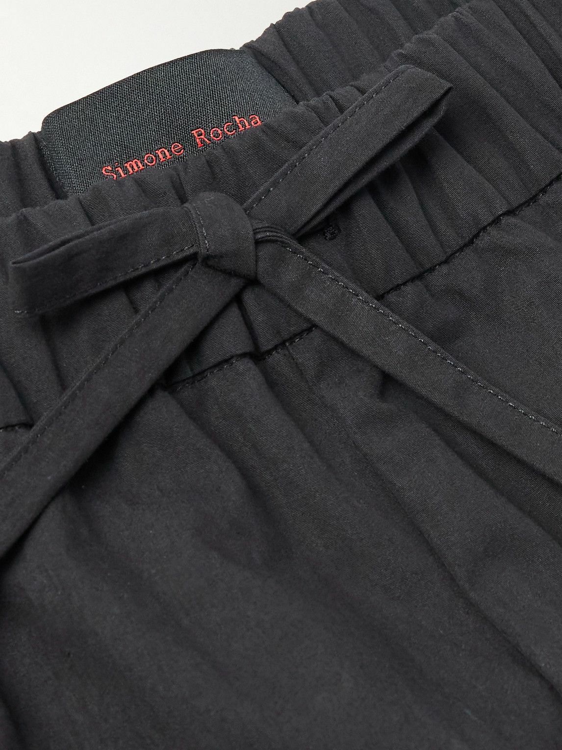 Simone Rocha - Straight-Leg Bow-Detailed Cotton-Blend Cargo Trousers - Gray