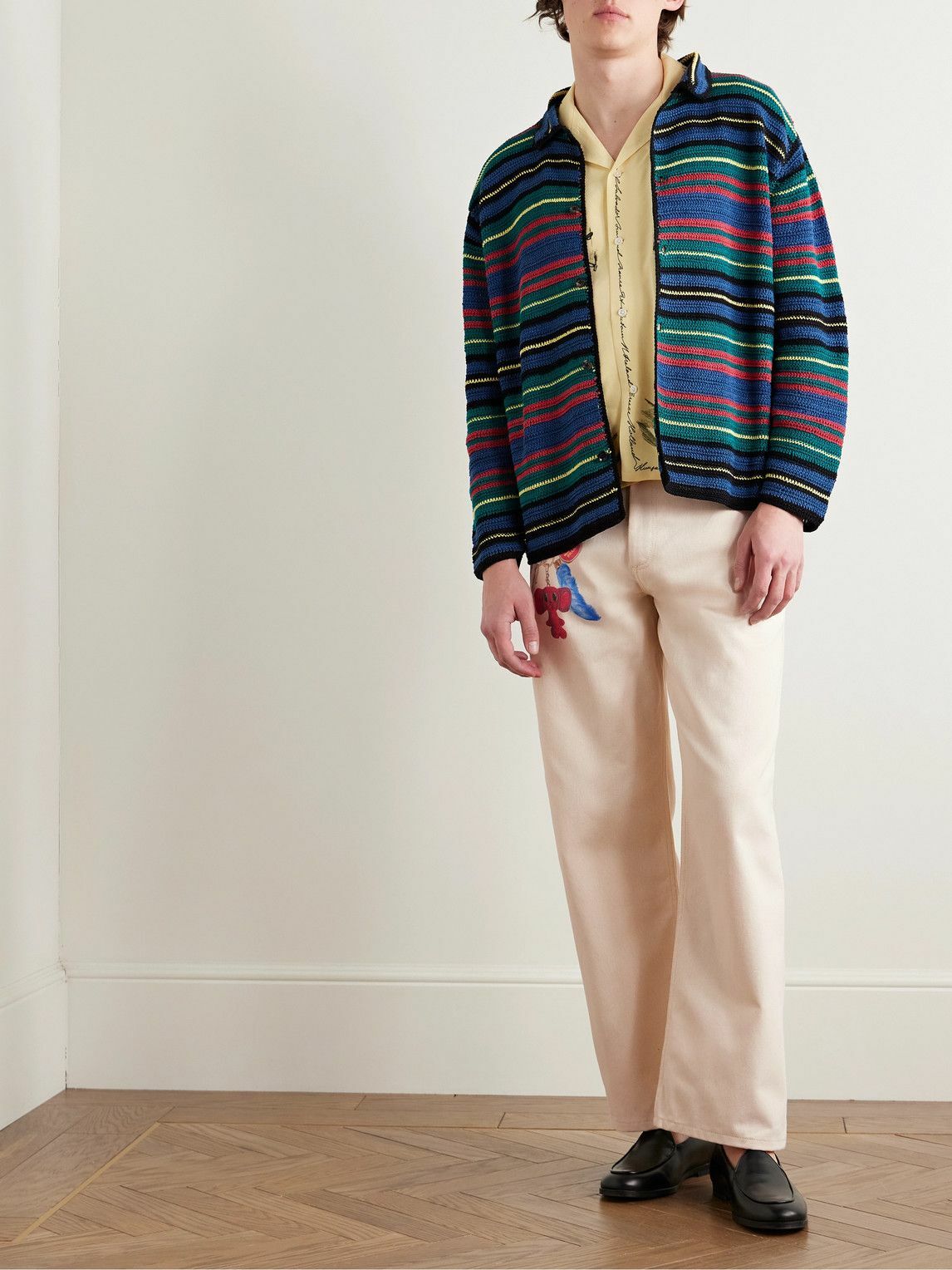 Small Talk - Straight-Leg Printed Jeans - Neutrals