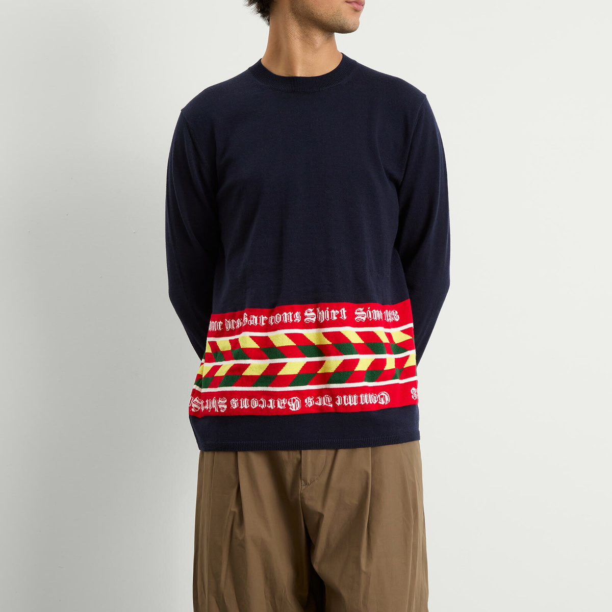 Comme des Garçons SHIRT Men's Football Scarf Knit in Navy