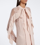 Blumarine Ruffled tie-neck lace gown