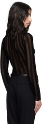 REMAIN Birger Christensen Black Fine Knit Long Sleeve Top