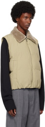 Nanushka Beige Mexim Faux-Fur Down Vest