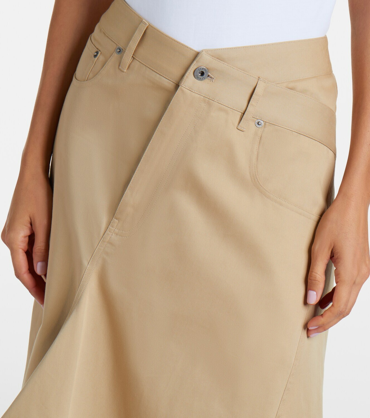 Loewe Asymmetric cotton midi skirt